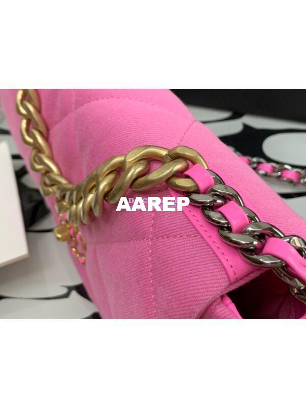 Replica Chanel 19 Flap Bag AS1160 AS1161 Denim Pink 13