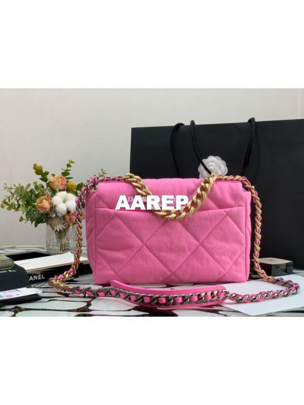 Replica Chanel 19 Flap Bag AS1160 AS1161 Denim Pink 16