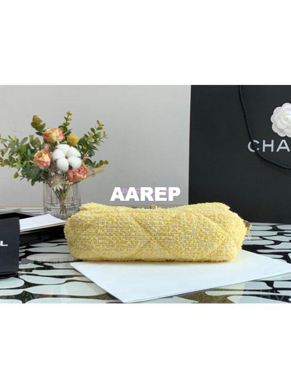 Replica Chanel 19 Flap Bag AS1160 AS1161 Tweed Yellow 8