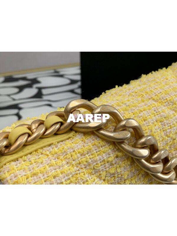 Replica Chanel 19 Flap Bag AS1160 AS1161 Tweed Yellow 12