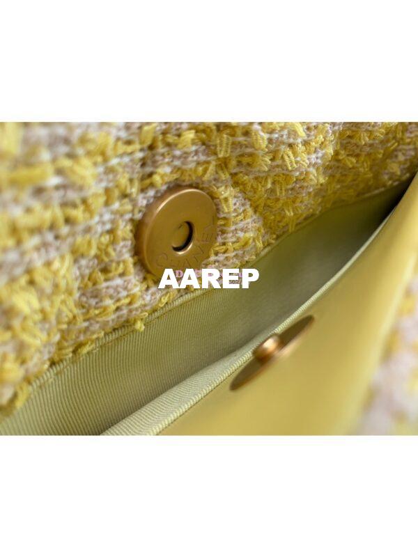Replica Chanel 19 Flap Bag AS1160 AS1161 Tweed Yellow 14