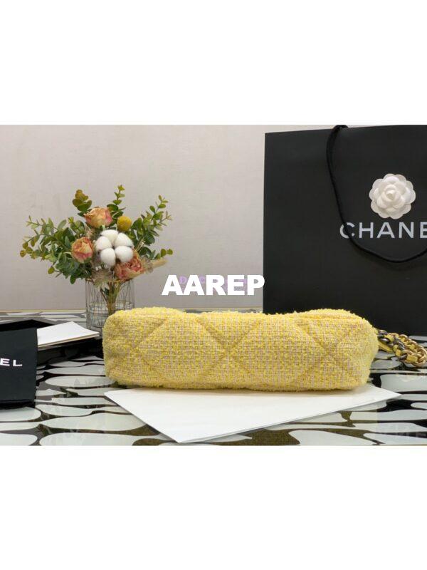 Replica Chanel 19 Flap Bag AS1160 AS1161 Tweed Yellow 15