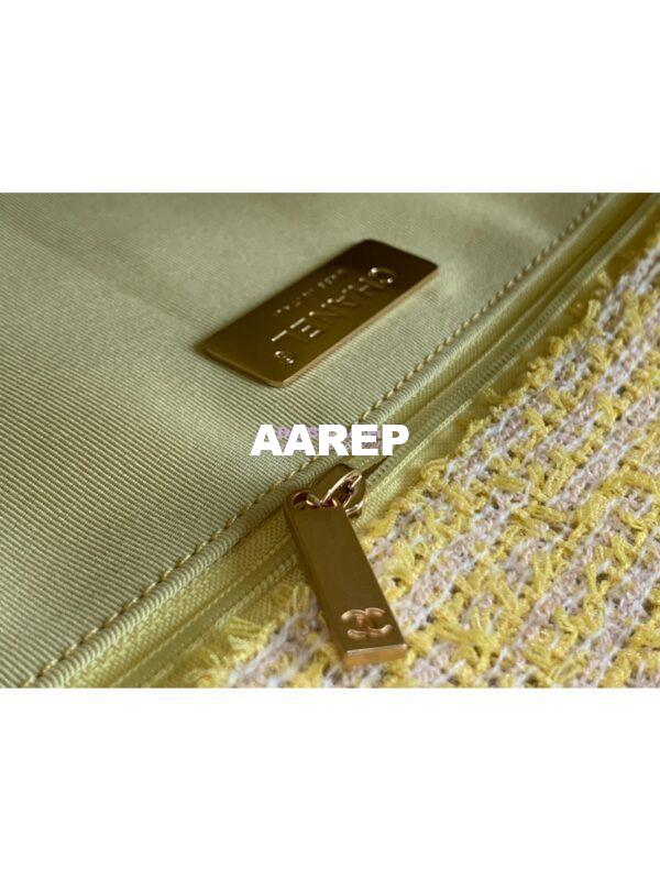 Replica Chanel 19 Flap Bag AS1160 AS1161 Tweed Yellow 17