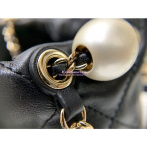 Replica Chanel Lambskin Mini Drawstring Bag AS2518 Black 2