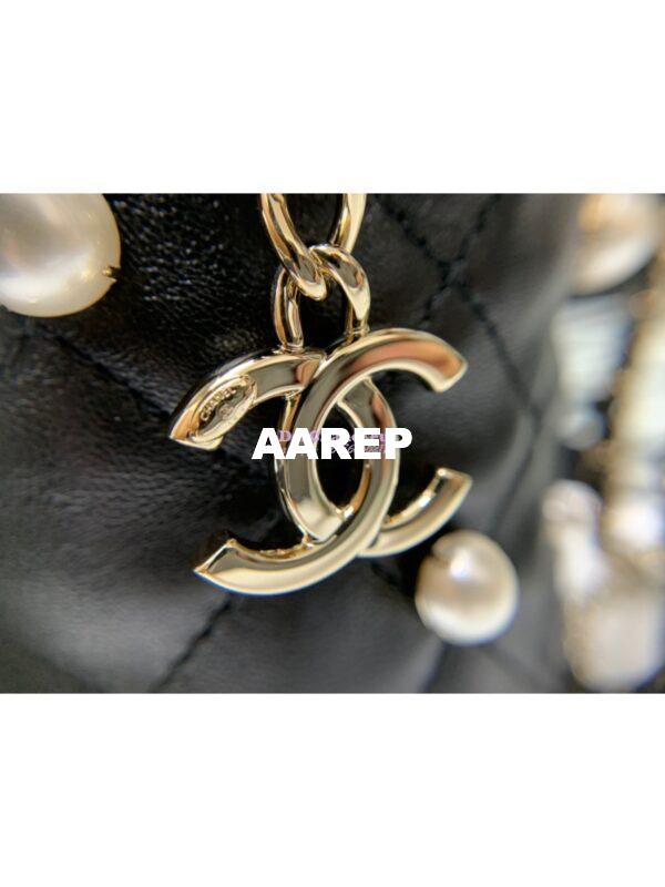 Replica Chanel Lambskin Mini Drawstring Bag AS2518 Black 3