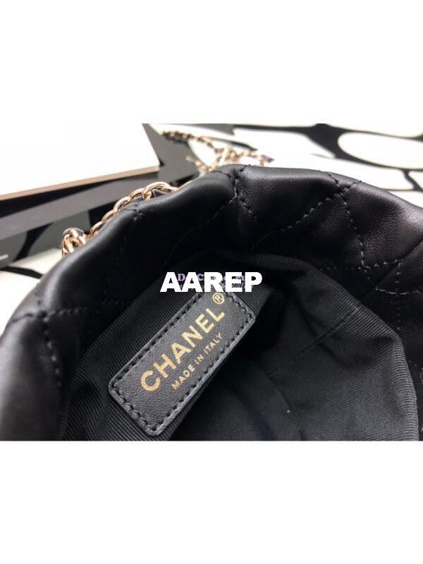 Replica Chanel Lambskin Mini Drawstring Bag AS2518 Black 9
