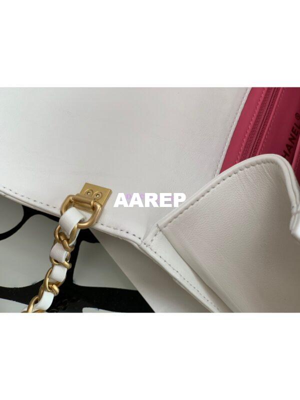Replica Chanel Small Flap Crumpled Lambskin Bag With CC Wrapped Top Handle AS2478 White 9