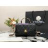Replica Chanel Small Flap Crumpled Lambskin Bag With CC Wrapped Top Handle AS2478 White