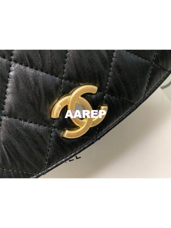 Replica Chanel Small Flap Crumpled Lambskin Bag With CC Wrapped Top Handle AS2478 Black 7