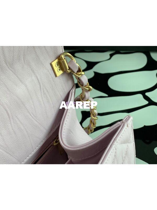 Replica Chanel Small Flap Crumpled Lambskin Bag With CC Wrapped Top Handle AS2478 Light Pink 8