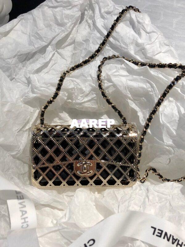Replica Chanel Mini Evening Bag 24K Gold Plated AS2535 3
