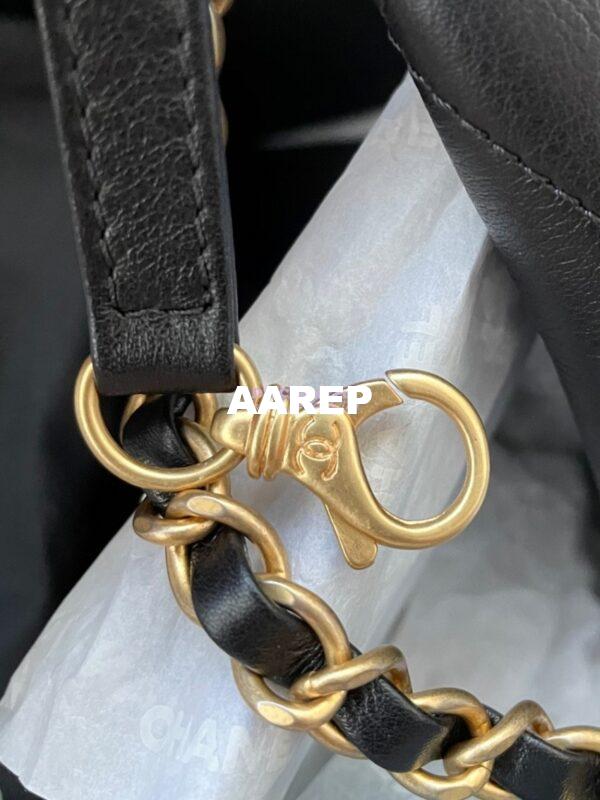 Replica Chanel Small Shopping Bag Calfskin AS2374 Black 5