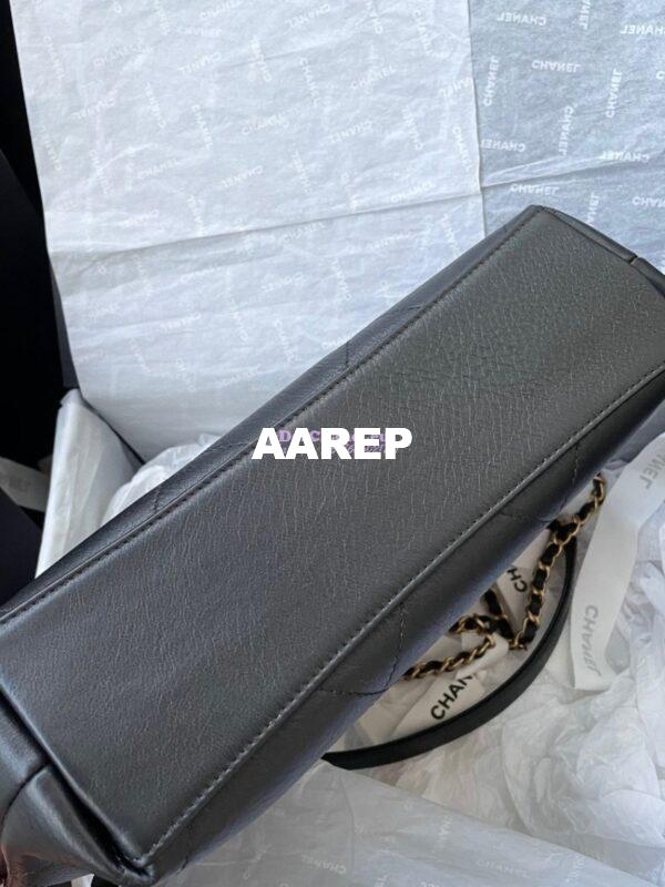 Replica Chanel Small Shopping Bag Calfskin AS2374 Black 9