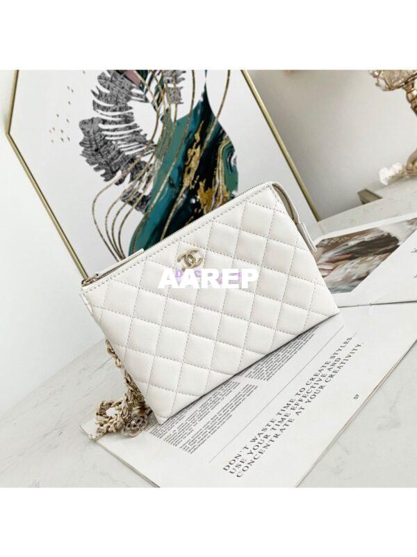 Replica Chanel Coco Charms Pouch in Lambskin AP1957 White 3