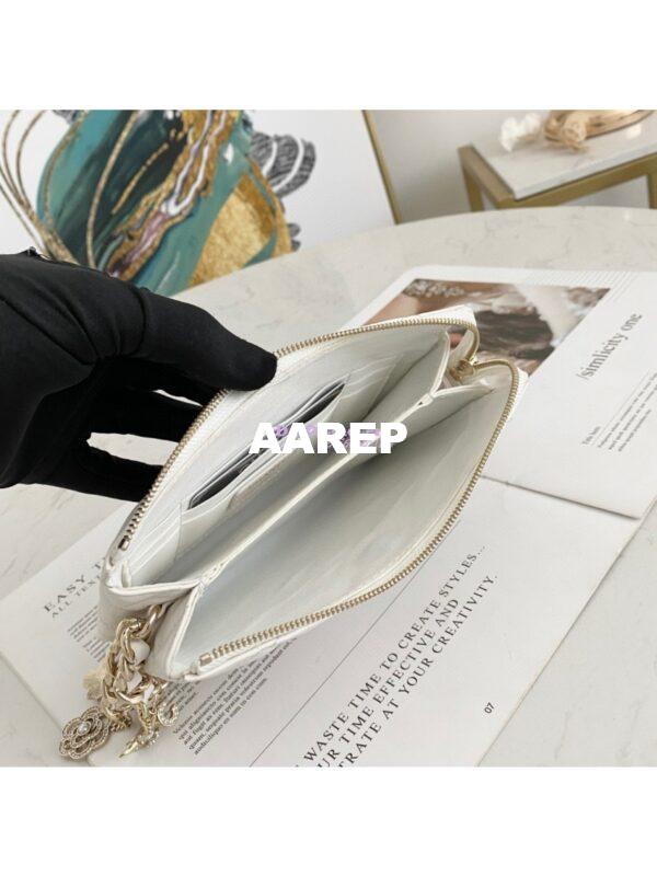 Replica Chanel Coco Charms Pouch in Lambskin AP1957 White 10