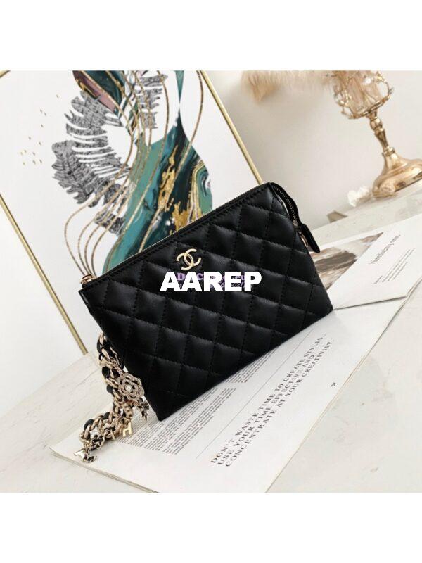 Replica Chanel Coco Charms Pouch in Lambskin AP1957 Black