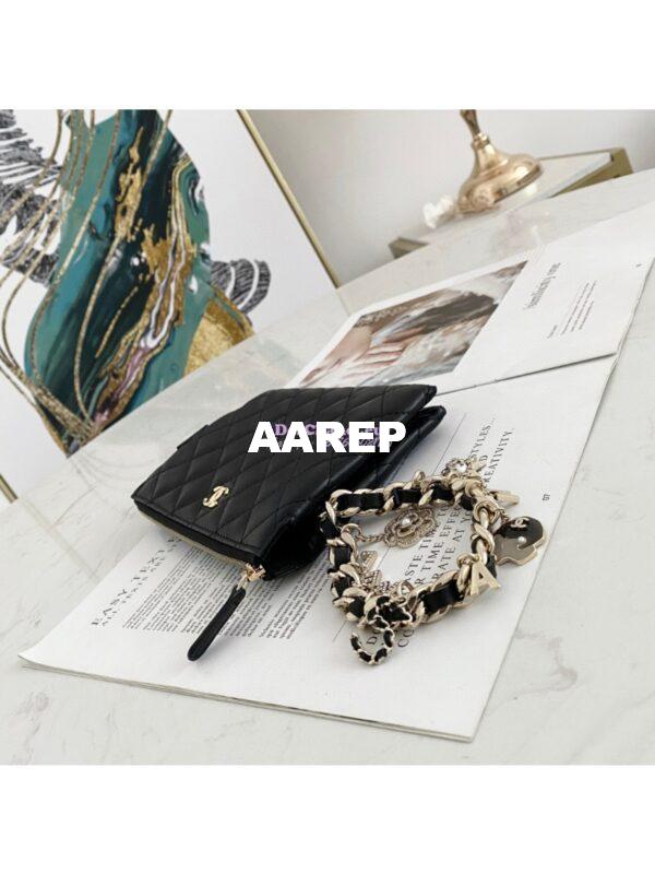 Replica Chanel Coco Charms Pouch in Lambskin AP1957 Black 3