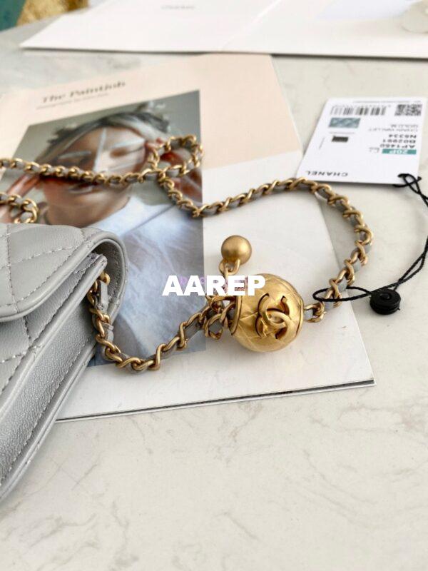 Replica Chanel Lambskin Chain Clutch With Charm AP1628 Grey 5