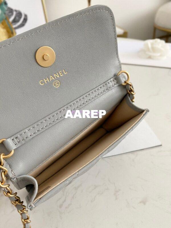Replica Chanel Lambskin Chain Clutch With Charm AP1628 Grey 10