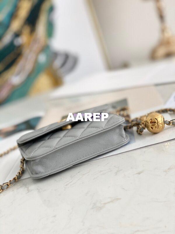 Replica Chanel Lambskin Chain Clutch With Charm AP1628 Grey 11