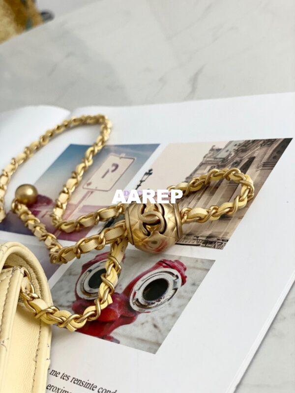 Replica Chanel Lambskin Chain Clutch With Charm AP1628 Yellow 6