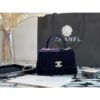 Replica Chanel Rainbow Mini Coco Handle Bag in Goatskin with Shining Gold Hardware AS2215 White