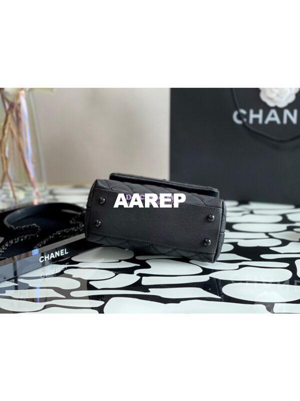 Replica Chanel Mini Coco Handle Bag in Grained Calfskin So Black AS2215 11
