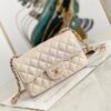Replica Chanel CF 1112 Quilted Classic Flap Bag in Iridescent Caviar Beige 2