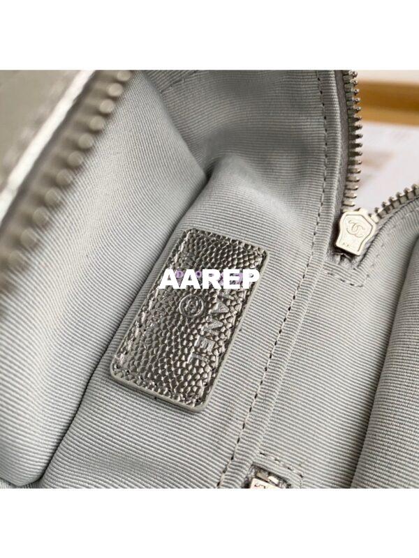 Replica Chanel Small Vanity Case With Chain in Grained Calfskin AP2194 Metallic Silver 7