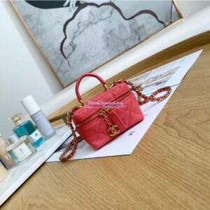 Replica Chanel Small Vanity Case With Chain in Grained Calfskin AP2194 Pink 2