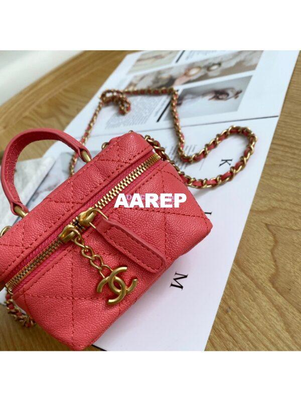 Replica Chanel Small Vanity Case With Chain in Grained Calfskin AP2194 Pink 6