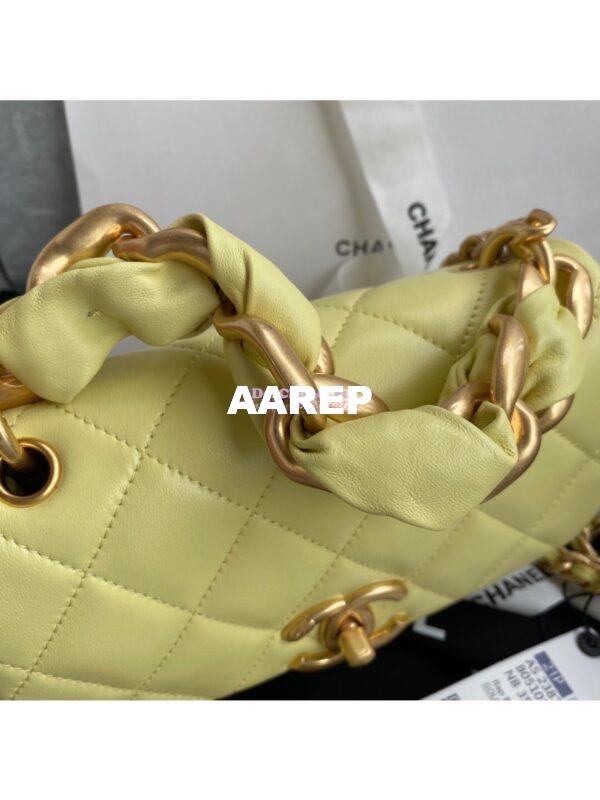 Replica Chanel Shiny Lambskin Leather Entwined Chain Bag AS2387 Yellow 6