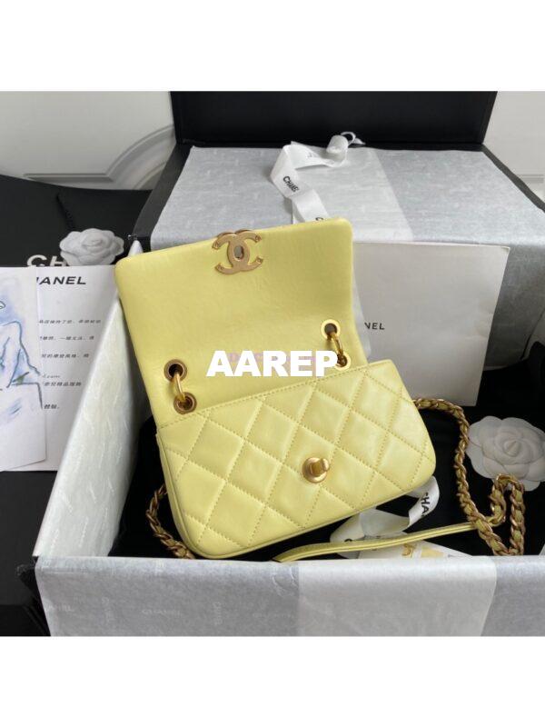 Replica Chanel Shiny Lambskin Leather Entwined Chain Bag AS2387 Yellow 8