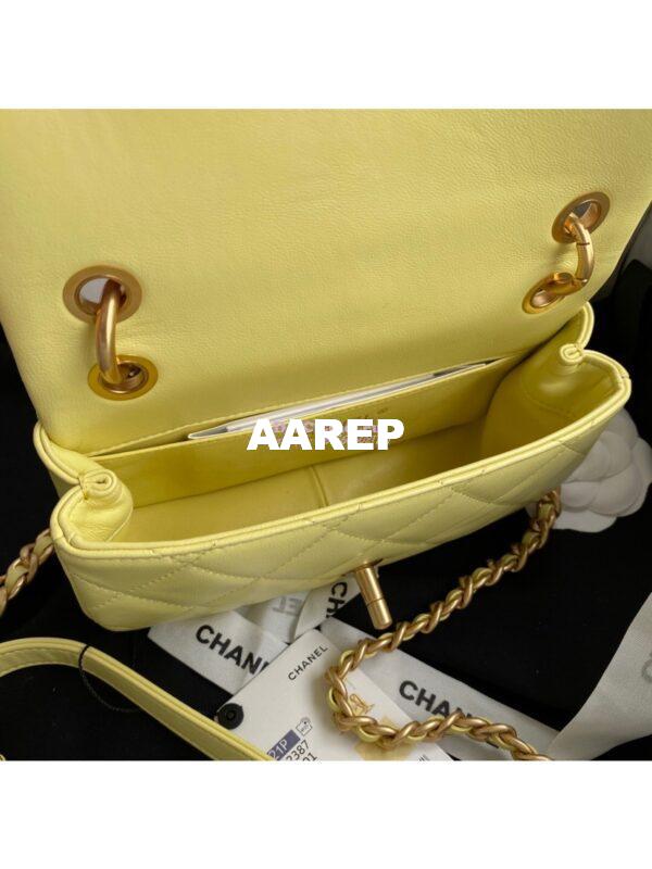 Replica Chanel Shiny Lambskin Leather Entwined Chain Bag AS2387 Yellow 9