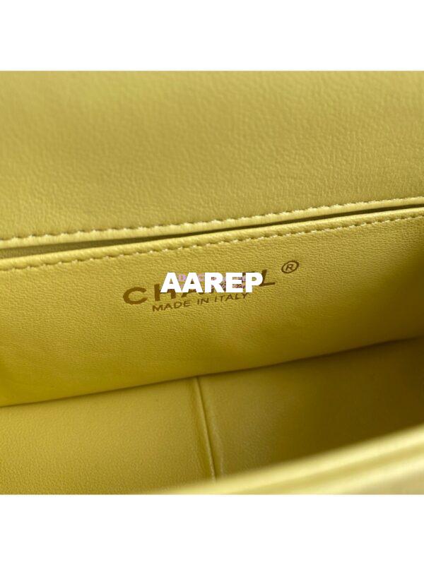 Replica Chanel Shiny Lambskin Leather Entwined Chain Bag AS2387 Yellow 10