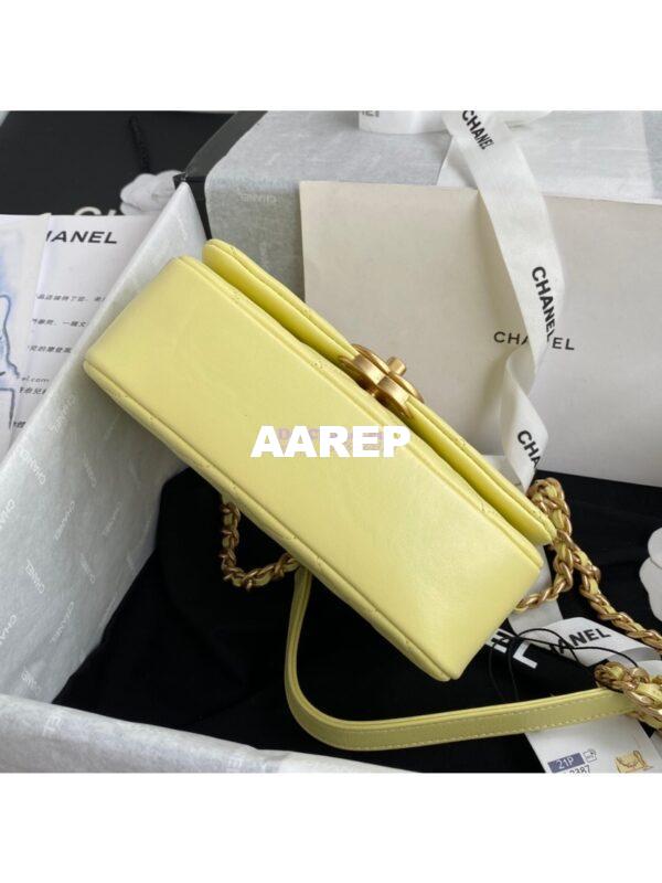 Replica Chanel Shiny Lambskin Leather Entwined Chain Bag AS2387 Yellow 12