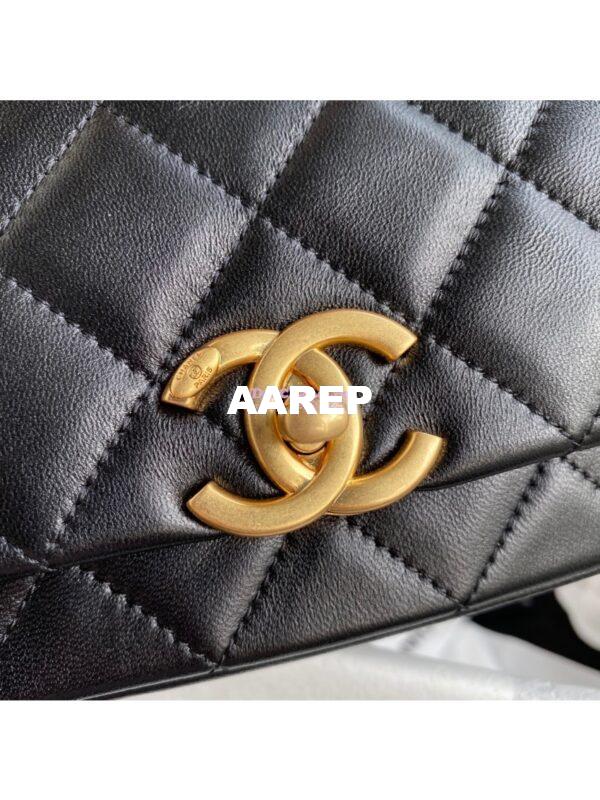 Replica Chanel Shiny Lambskin Leather Entwined Chain Bag AS2387 Black 5