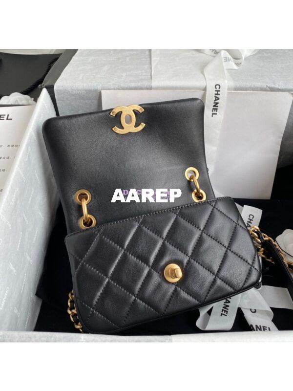 Replica Chanel Shiny Lambskin Leather Entwined Chain Bag AS2387 Black 8
