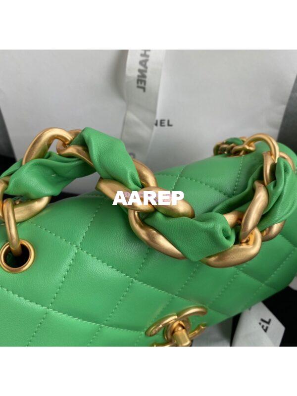 Replica Chanel Shiny Lambskin Leather Entwined Chain Bag AS2387 Green 4