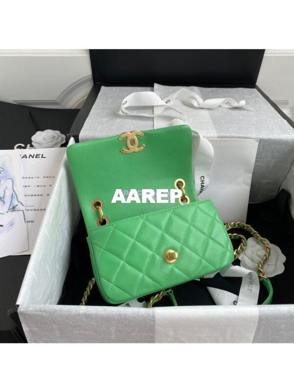 Replica Chanel Shiny Lambskin Leather Entwined Chain Bag AS2387 Green 6