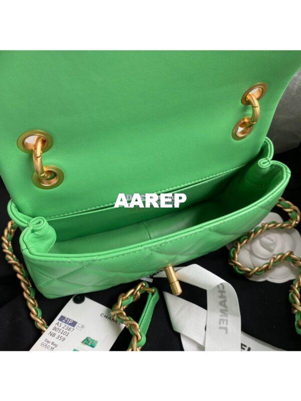 Replica Chanel Shiny Lambskin Leather Entwined Chain Bag AS2387 Green 7