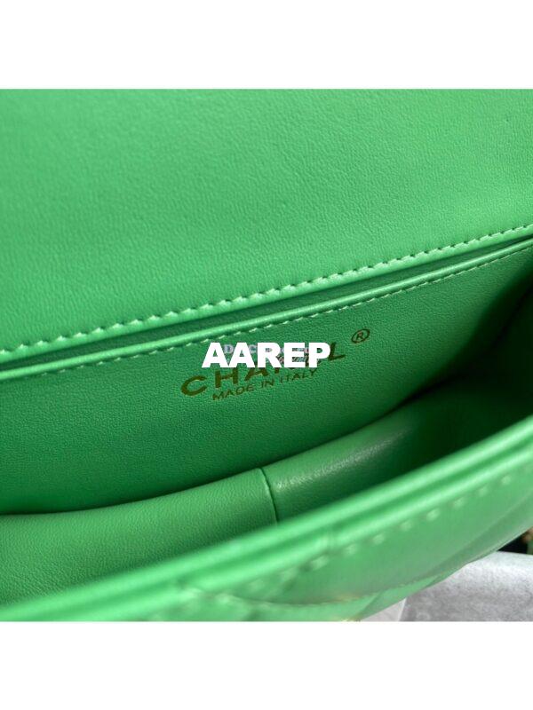 Replica Chanel Shiny Lambskin Leather Entwined Chain Bag AS2387 Green 8