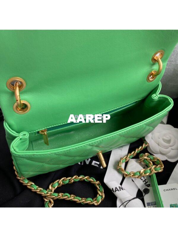 Replica Chanel Shiny Lambskin Leather Entwined Chain Bag AS2388 Green 9