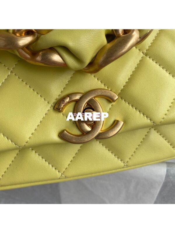 Replica Chanel Shiny Lambskin Leather Entwined Chain Bag AS2388 Yellow 3