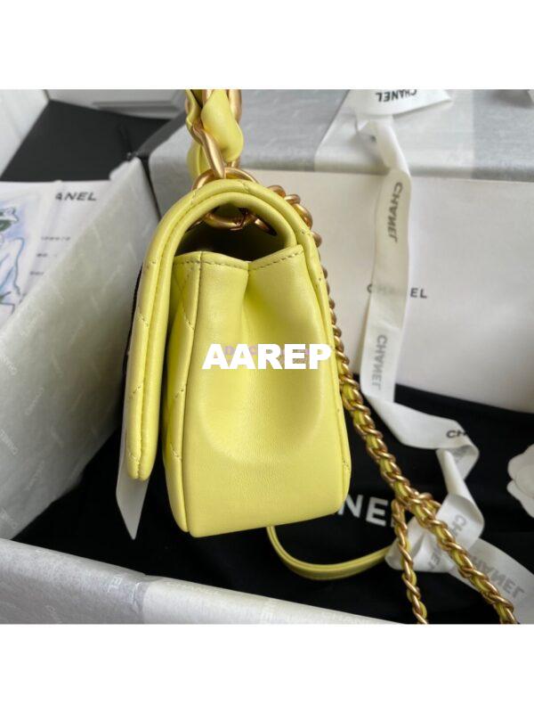 Replica Chanel Shiny Lambskin Leather Entwined Chain Bag AS2388 Yellow 5