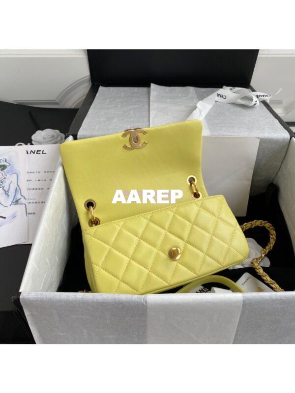 Replica Chanel Shiny Lambskin Leather Entwined Chain Bag AS2388 Yellow 6
