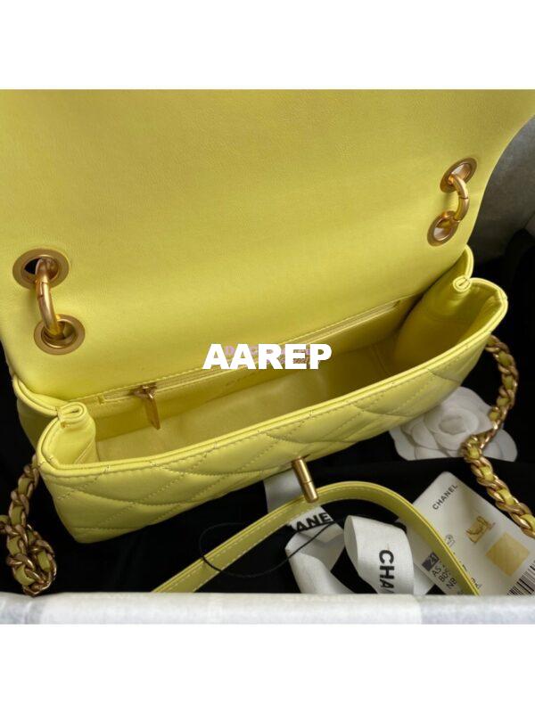 Replica Chanel Shiny Lambskin Leather Entwined Chain Bag AS2388 Yellow 7