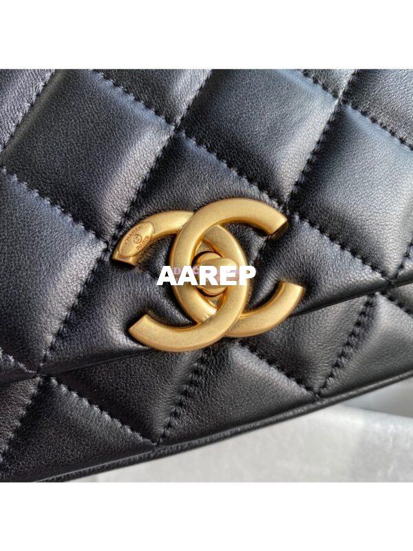 Replica Chanel Shiny Lambskin Leather Entwined Chain Bag AS2388 Black 3
