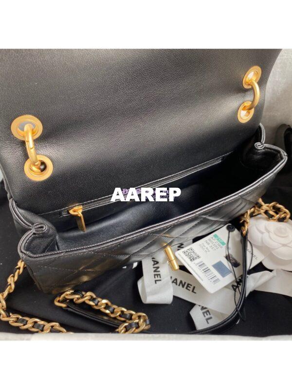 Replica Chanel Shiny Lambskin Leather Entwined Chain Bag AS2388 Black 7
