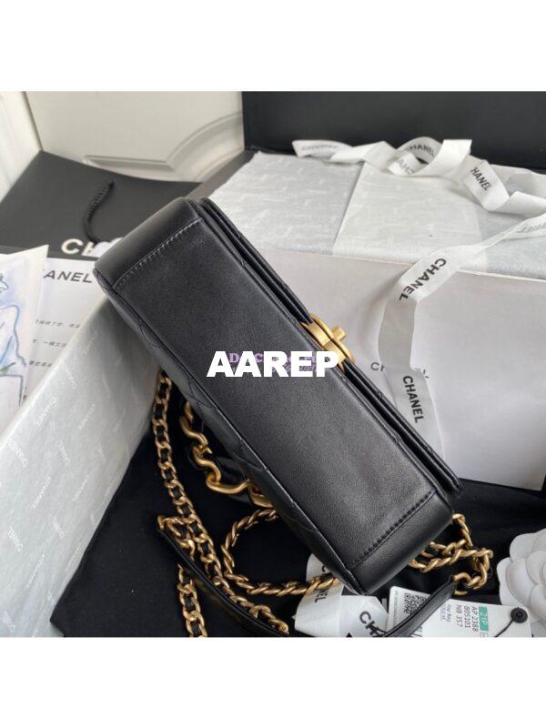 Replica Chanel Shiny Lambskin Leather Entwined Chain Bag AS2388 Black 9